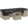Image de vidaXL - 8-delige - Loungeset - met - kussens - poly - rattan - lichtgrijs