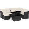 Image de vidaXL - 8-delige - Loungeset - met - kussens - poly - rattan - zwart