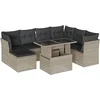 Image de vidaXL - 8-delige - Loungeset - met - kussens - poly - rattan - lichtgrijs