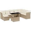 Image de vidaXL - 9-delige - Loungeset - met - kussens - poly - rattan - beige