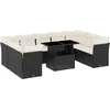 Image de vidaXL - 10-delige - Loungeset - met - kussens - poly - rattan - zwart