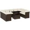 Image de vidaXL - 10-delige - Loungeset - met - kussens - poly - rattan - bruin