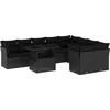 Image de vidaXL - 10-delige - Loungeset - met - kussens - poly - rattan - zwart