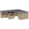 Image de vidaXL - 10-delige - Loungeset - met - kussens - poly - rattan - beige