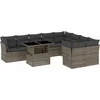 Image de vidaXL - 10-delige - Loungeset - met - kussens - poly - rattan - grijs