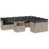 Image de vidaXL - 10-delige - Loungeset - met - kussens - poly - rattan - lichtgrijs