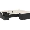 Image de vidaXL - 10-delige - Loungeset - met - kussens - poly - rattan - zwart