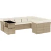 Image de vidaXL - 10-delige - Loungeset - met - kussens - poly - rattan - beige
