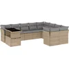 Image de vidaXL - 10-delige - Loungeset - met - kussens - poly - rattan - beige