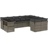 Image de vidaXL - 10-delige - Loungeset - met - kussens - poly - rattan - grijs