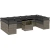 Image de vidaXL - 11-delige - Loungeset - met - kussens - poly - rattan - grijs