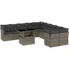 Image de vidaXL - 11-delige - Loungeset - met - kussens - poly - rattan - grijs