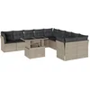 Image de vidaXL - 11-delige - Loungeset - met - kussens - poly - rattan - lichtgrijs