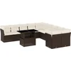 Image de vidaXL - 11-delige - Loungeset - met - kussens - poly - rattan - bruin