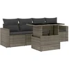 Image de vidaXL - 5-delige - Loungeset - met - kussens - poly - rattan - grijs