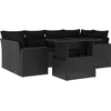 Image de vidaXL - 7-delige - Loungeset - met - kussens - poly - rattan - zwart