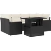 Image de vidaXL - 7-delige - Loungeset - met - kussens - poly - rattan - zwart