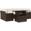 Image de vidaXL - 7-delige - Loungeset - met - kussens - poly - rattan - bruin
