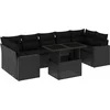Image de vidaXL - 8-delige - Loungeset - met - kussens - poly - rattan - zwart