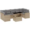 Image de vidaXL - 8-delige - Loungeset - met - kussens - poly - rattan - beige