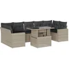Image de vidaXL - 8-delige - Loungeset - met - kussens - poly - rattan - lichtgrijs