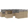 Image de vidaXL - 9-delige - Loungeset - met - kussens - poly - rattan - beige