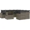 Image de vidaXL - 9-delige - Loungeset - met - kussens - poly - rattan - grijs