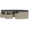 Image de vidaXL - 9-delige - Loungeset - met - kussens - poly - rattan - lichtgrijs