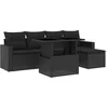 Image de vidaXL - 6-delige - Loungeset - met - kussens - poly - rattan - zwart