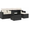 Image de vidaXL - 6-delige - Loungeset - met - kussens - poly - rattan - zwart