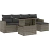 Image de vidaXL - 6-delige - Loungeset - met - kussens - poly - rattan - grijs