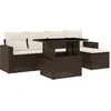 Image de vidaXL - 6-delige - Loungeset - met - kussens - poly - rattan - bruin