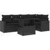 Image de vidaXL - 6-delige - Loungeset - met - kussens - poly - rattan - zwart