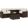Image de vidaXL - 6-delige - Loungeset - met - kussens - poly - rattan - bruin