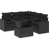 Image de vidaXL - 6-delige - Loungeset - met - kussens - poly - rattan - zwart
