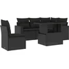 Image de vidaXL - 6-delige - Loungeset - met - kussens - poly - rattan - zwart