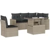 Image de vidaXL - 6-delige - Loungeset - met - kussens - poly - rattan - lichtgrijs