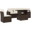 Image de vidaXL - 6-delige - Loungeset - met - kussens - poly - rattan - bruin