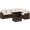 Image de vidaXL - 7-delige - Loungeset - met - kussens - poly - rattan - bruin