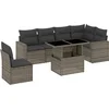 Image de vidaXL - 7-delige - Loungeset - met - kussens - poly - rattan - grijs