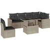 Image de vidaXL - 7-delige - Loungeset - met - kussens - poly - rattan - lichtgrijs