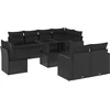 Image de vidaXL - 9-delige - Loungeset - met - kussens - poly - rattan - zwart
