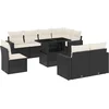 Image de vidaXL - 9-delige - Loungeset - met - kussens - poly - rattan - zwart