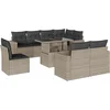 Image de vidaXL - 9-delige - Loungeset - met - kussens - poly - rattan - lichtgrijs