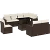 Image de vidaXL - 9-delige - Loungeset - met - kussens - poly - rattan - bruin
