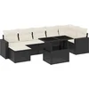 Image de vidaXL - 8-delige - Loungeset - met - kussens - poly - rattan - zwart