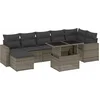 Image de vidaXL - 8-delige - Loungeset - met - kussens - poly - rattan - grijs
