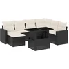 Image de vidaXL - 8-delige - Loungeset - met - kussens - poly - rattan - zwart