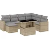 Image de vidaXL - 8-delige - Loungeset - met - kussens - poly - rattan - beige