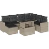 Image de vidaXL - 8-delige - Loungeset - met - kussens - poly - rattan - lichtgrijs